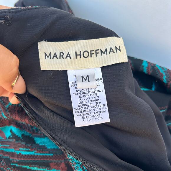 Mara Hoffman Herbarium Jacquard Long Sleeve Knit Mini Dress Green Foliage Medium - Picture 3 of 9